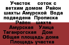 Участок 15 соток с ветхим домом! Район шахты Амурской! Вода подведена! Прописка! › Район ­ шахта Амурская › Улица ­ Таганрогская › Дом ­ 5 › Общая площадь дома ­ 61 › Площадь участка ­ 1 475 › Цена ­ 1 600 000 - Приморский край, Артем г. Недвижимость » Дома, коттеджи, дачи продажа   